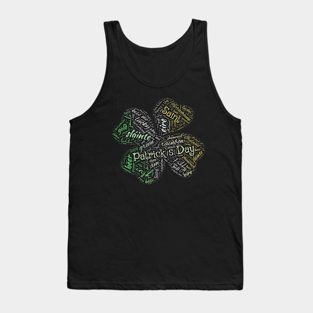 St. Patricks Day Word Art shamrock irish flag color Tank Top by Matee